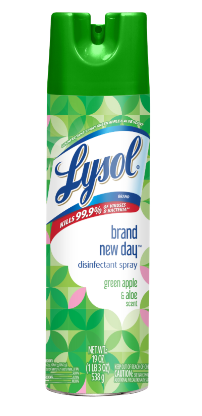 Lysol Disinfectant Spray  Brand New Day  Green Apple  Aloe